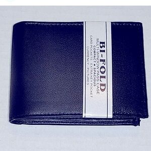 - Bi fold genuine leather wallet brown 9cc slots YL money zipper new